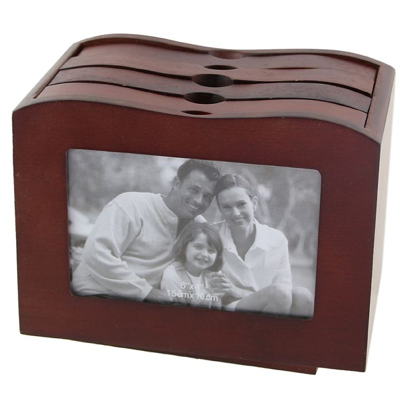 Album foto din lemn, cufar vintage, 10x15 cm, 96 fotografii, 2 ferestre personalizare - imagine 8